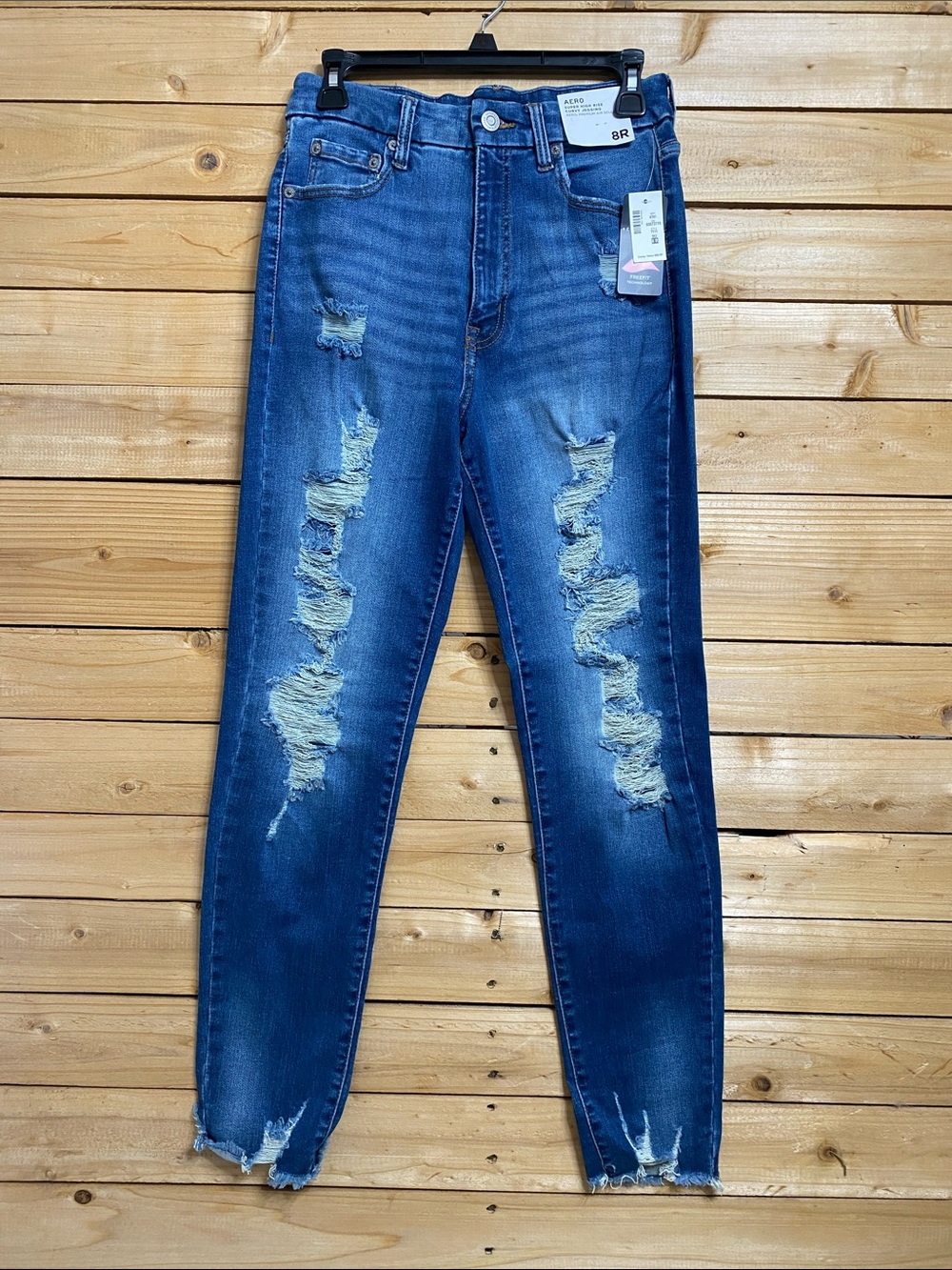 Women’s Ripped Dark Blue High-Rise Skinny Jeans